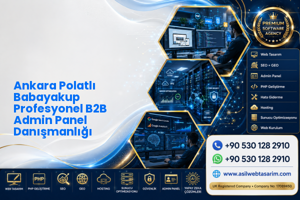Ankara Polatlı Babayakup Profesyonel B2B Admin Panel Danışmanlığı — Asil Web Tasarım Hizmetleri LTD web ve teknik hizmet görseli
