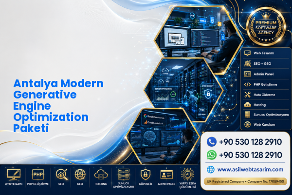 Antalya Modern Generative Engine Optimization Paketi — Asil Web Tasarım Hizmetleri LTD web ve teknik hizmet görseli