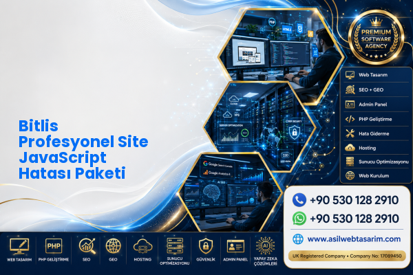 Bitlis Profesyonel Site JavaScript Hatası Paketi — Asil Web Tasarım Hizmetleri LTD web ve teknik hizmet görseli