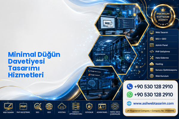 Minimal Düğün Davetiyesi Tasarımı Hizmetleri — Asil Web Tasarım Hizmetleri LTD web ve teknik hizmet görseli