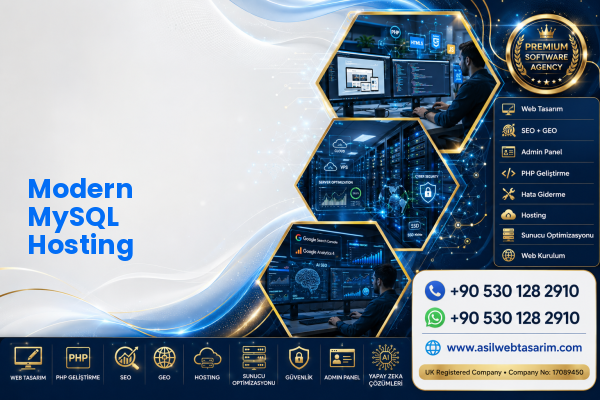 Modern MySQL Hosting — Asil Web Tasarım Hizmetleri LTD web ve teknik hizmet görseli