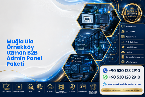 Muğla Ula Örnekköy Uzman B2B Admin Panel Paketi — Asil Web Tasarım Hizmetleri LTD web ve teknik hizmet görseli