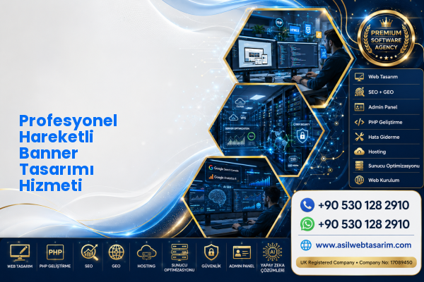 Profesyonel Hareketli Banner Tasarımı Hizmeti — Asil Web Tasarım Hizmetleri LTD web ve teknik hizmet görseli