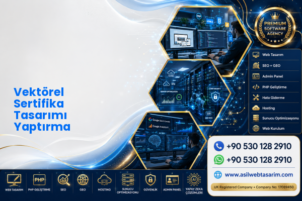 Vektörel Sertifika Tasarımı Yaptırma — Asil Web Tasarım Hizmetleri LTD web ve teknik hizmet görseli